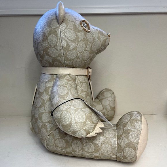 NWT Coach Collectible Large Teddy Bear In Signature Canvas - Picture 7 of 14